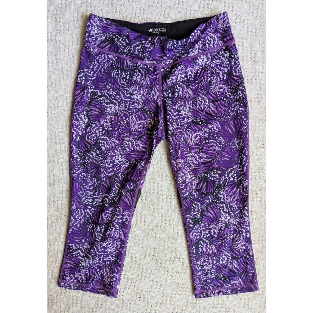 ID Ideology Abstract Printed Mesh Inset Athletic Crop Leggings Size L